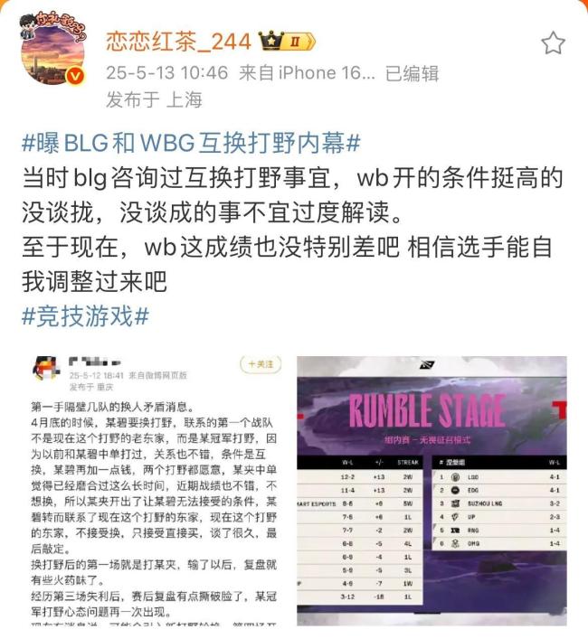 WB和WBG互换队服挑战
