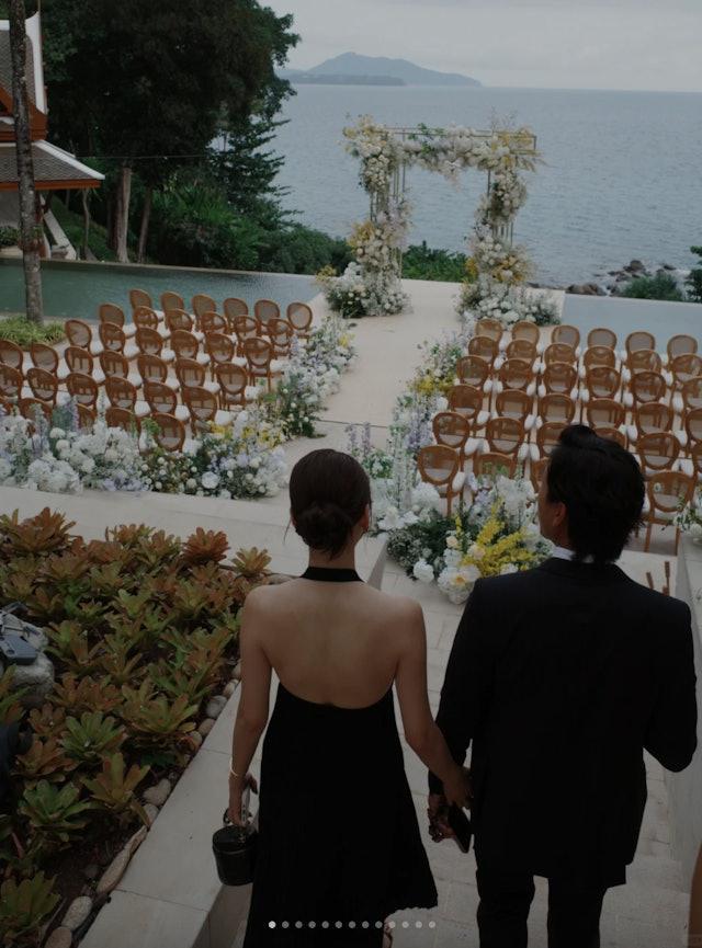 吴千语施伯雄首次以夫妻档参加婚礼，吴千语晒幸福甜蜜照