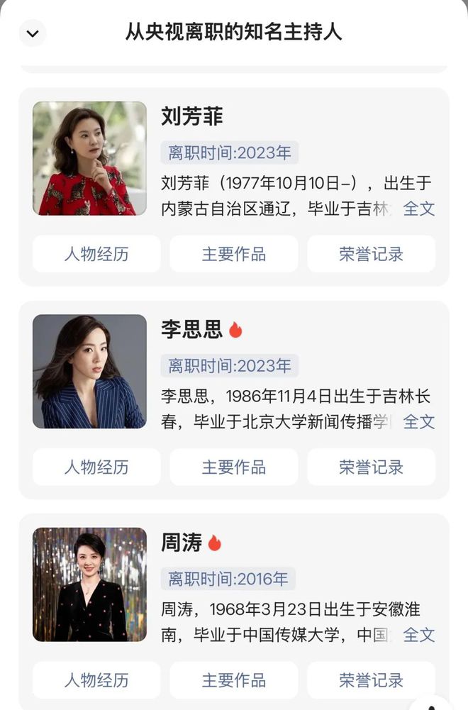 人物||离开央视的女主播们
