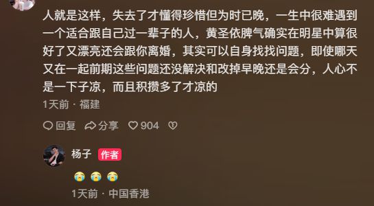 黄圣依妈妈反对女儿下嫁，因三点对杨子不满，二人离婚后差距拉开