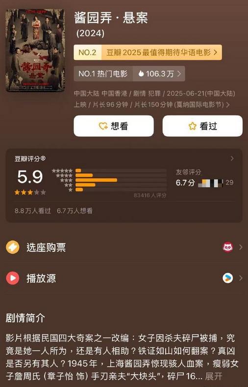 酱园弄豆瓣开分5.9，创陈可辛历史新低？导演做错了三件事