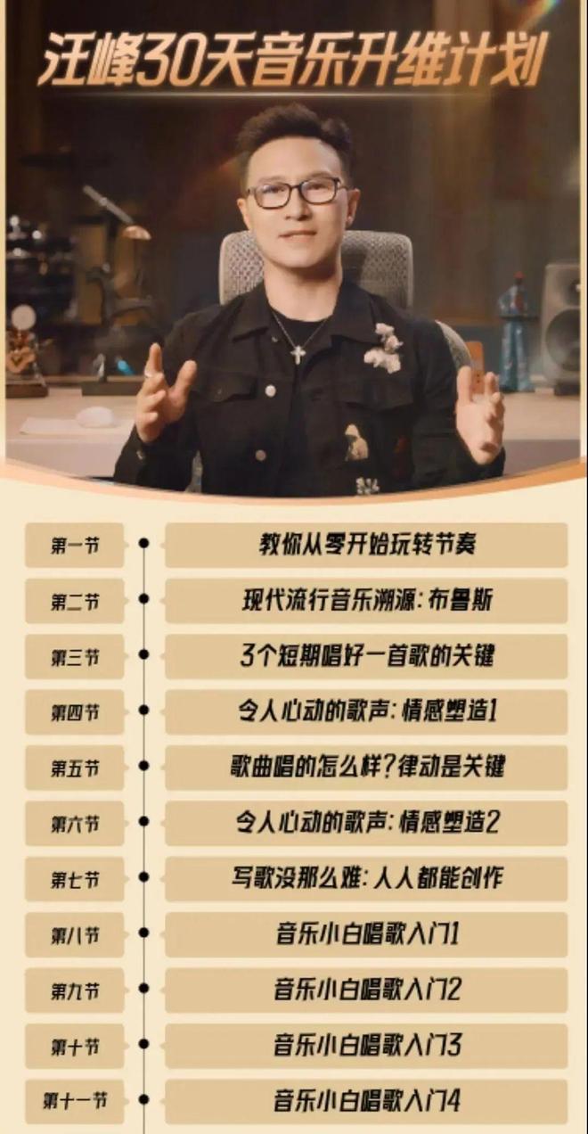 汪峰跨界卖课，299元音乐课售出718套被指销量惨淡