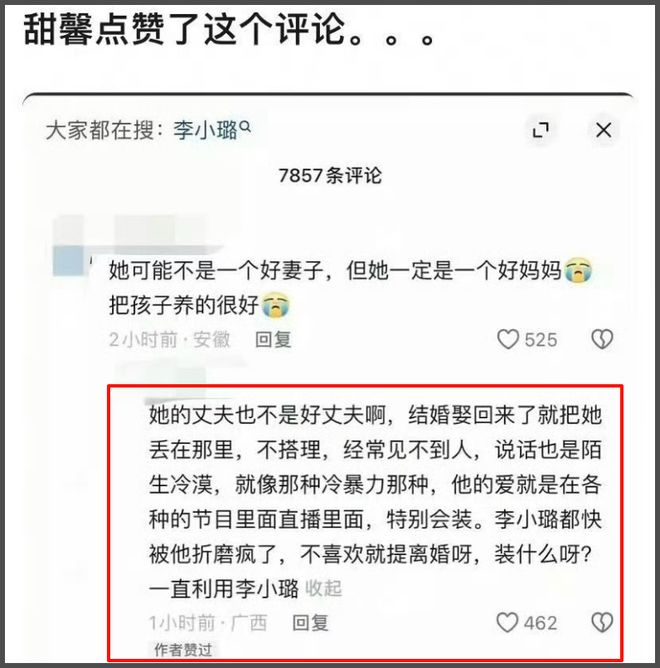 甜馨否认内涵贾乃亮，指责大家过度解读，贾乃亮此前被曝已有二胎