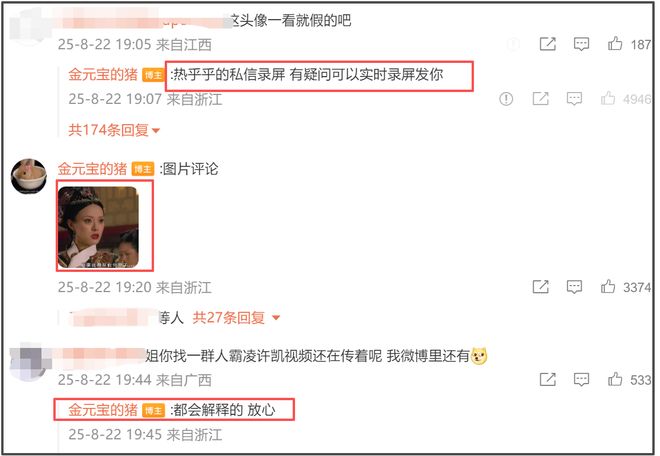 大金晒出对话录屏！许凯承认动手家暴，女方喊话他：你天黑了吗