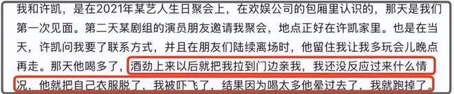 大金晒出对话录屏！许凯承认动手家暴，女方喊话他：你天黑了吗