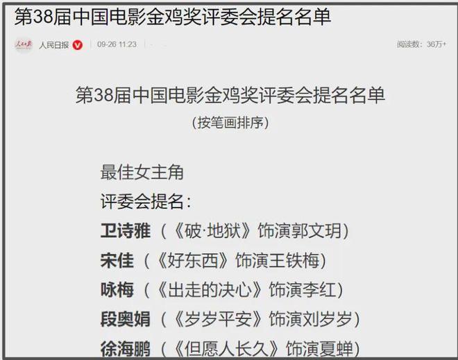 金鸡奖提名爆冷！85花无人入围输给新人，杨幂、赵丽颖转型艰难
