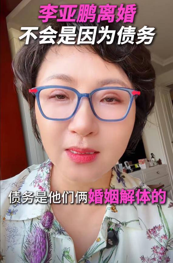 著名主持人曝李亚鹏离婚原因，债务不是主因，存在无法调和的问题