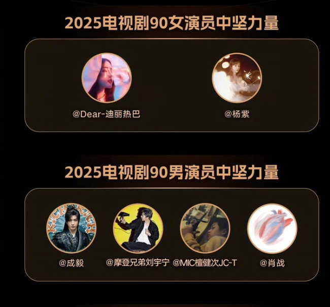 2025电视剧演员中坚力量 90/95/00后新星揭晓